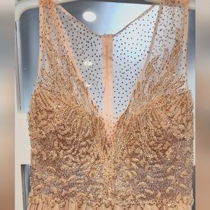 Evening prom occassion dress gown pink rose